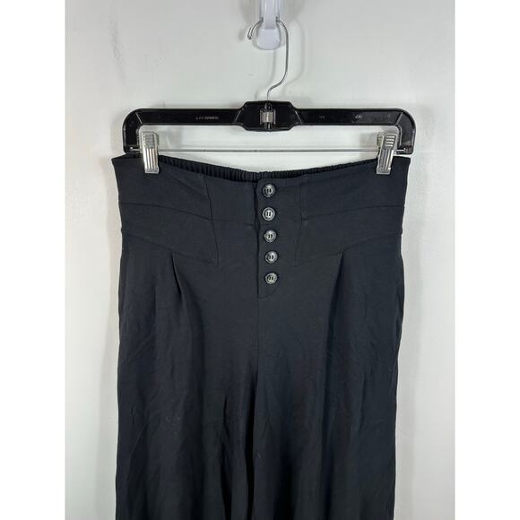 Ettiwa Anthropologie Wide Leg Flowy Pants Black Size XS Boho Cottage Button Fly - Picture 12 of 14
